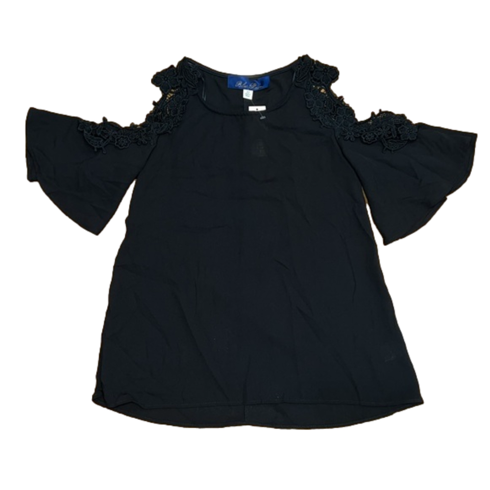 NWT Blue Rain Cold Shoulder Top